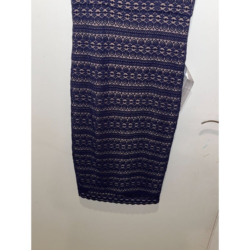 NWT Dress The Population Navy Nicole Lace Sheath Midi Dress  Women's Size L - Picture 6 of 13